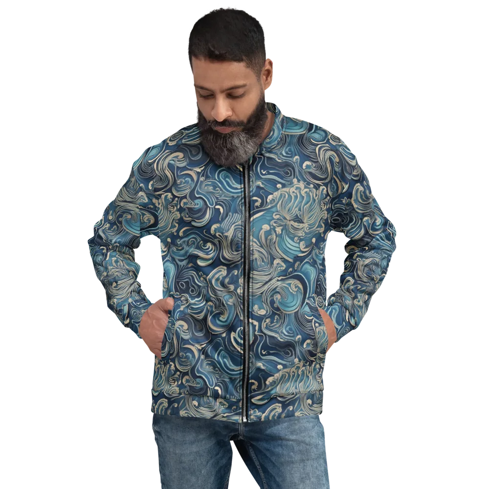 Tidal Arabesque on Bomber Jacket — Front