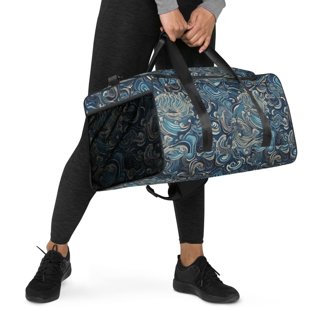 Tidal Arabesque on Duffle Bag — Right Front