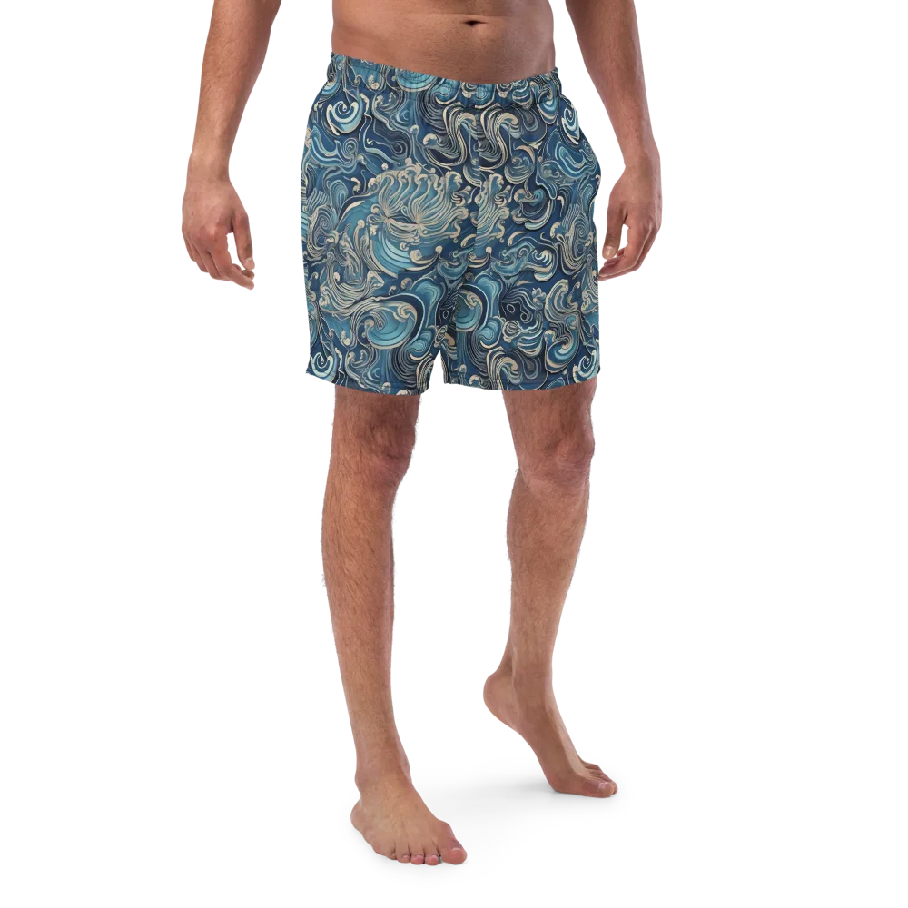 Tidal Arabesque on Swim Trunks — Front