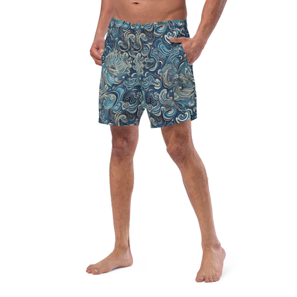 Tidal Arabesque on Swim Trunks — Left Front