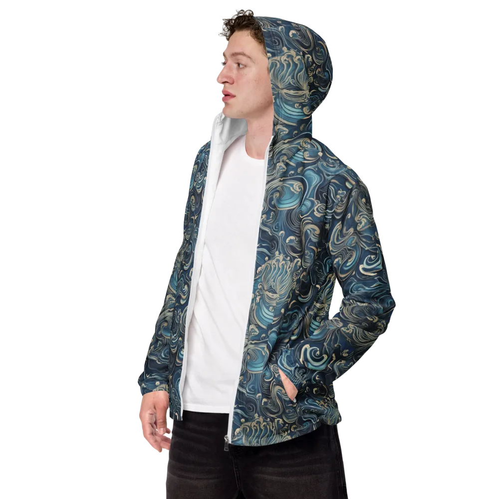 Tidal Arabesque on Men's Windbreaker — Left Front