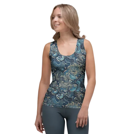 Tidal Arabesque on a Women's Tank Top