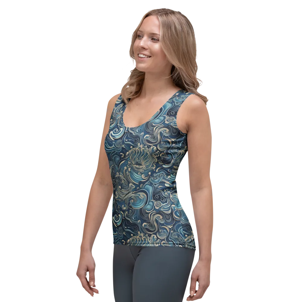 Tidal Arabesque on Women's Tank Top — Left Front
