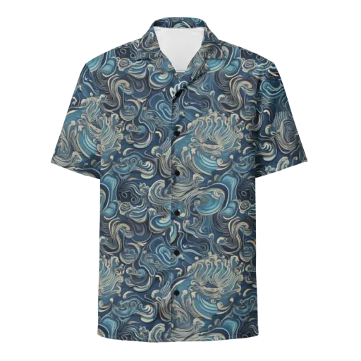 Tidal Arabesque on a Button Shirt