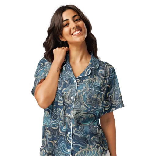 Tidal Arabesque on a Women's Short Sleeve Pajama Top