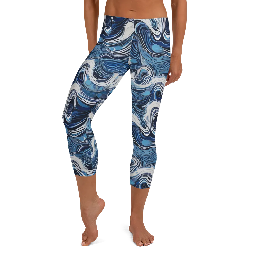 Tidal Marble on Capri Leggings — Front