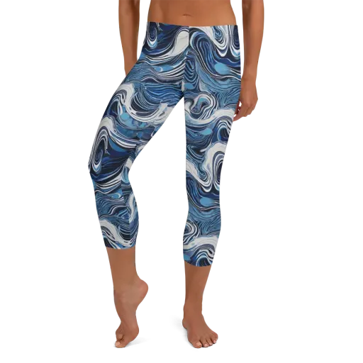 Tidal Marble on a Capri Leggings
