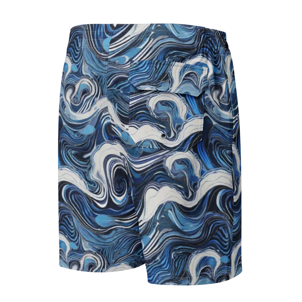 Tidal Marble on Men's Board Shorts — Back