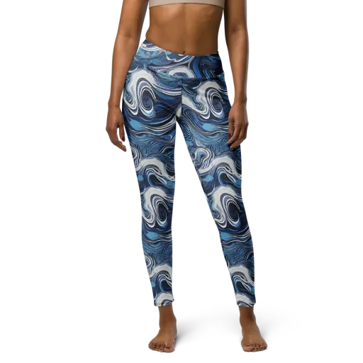 Tidal Marble on a Yoga Leggings
