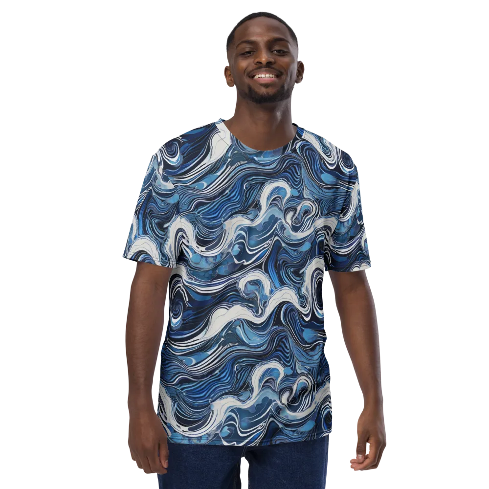 Tidal Marble on Men's Crew Neck T-Shirt — Front
