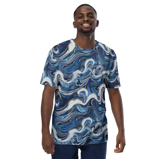Tidal Marble on a Men's Crew Neck T-Shirt
