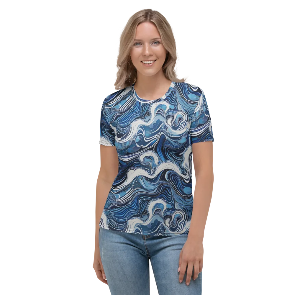 Tidal Marble on Women's Crew Neck T-Shirt — Front
