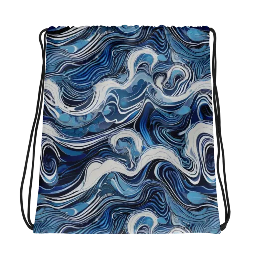 Tidal Marble on a Drawstring Bag