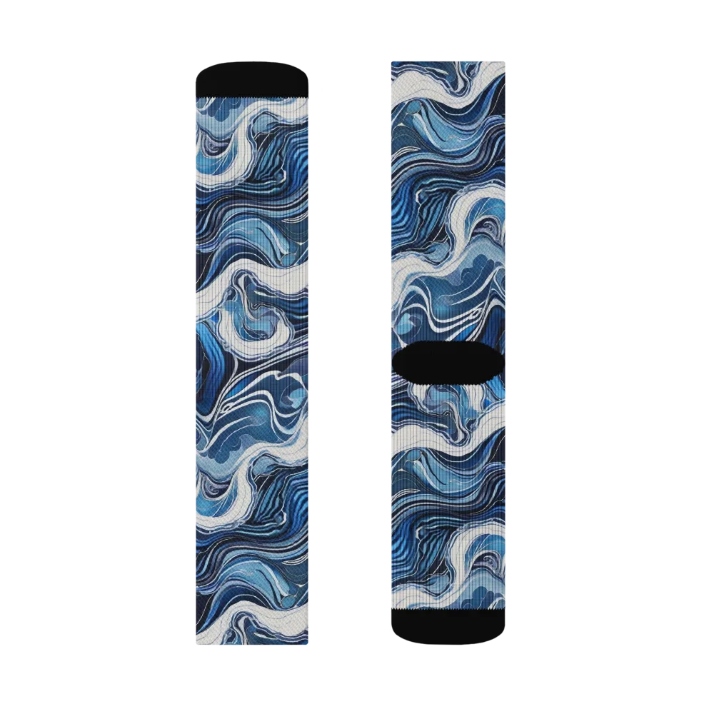 Tidal Marble on Socks — Left Sock