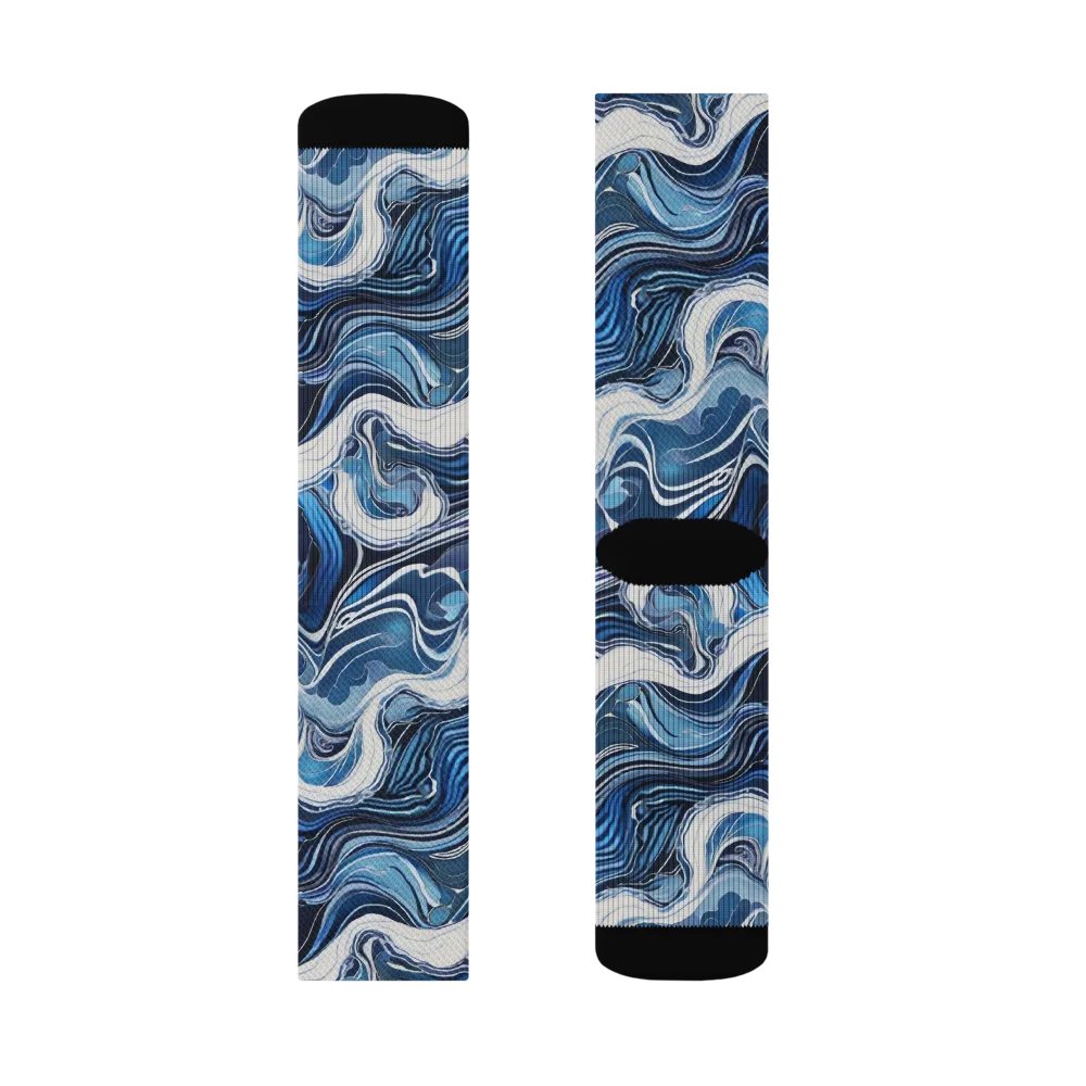 Tidal Marble on Socks — Right Sock
