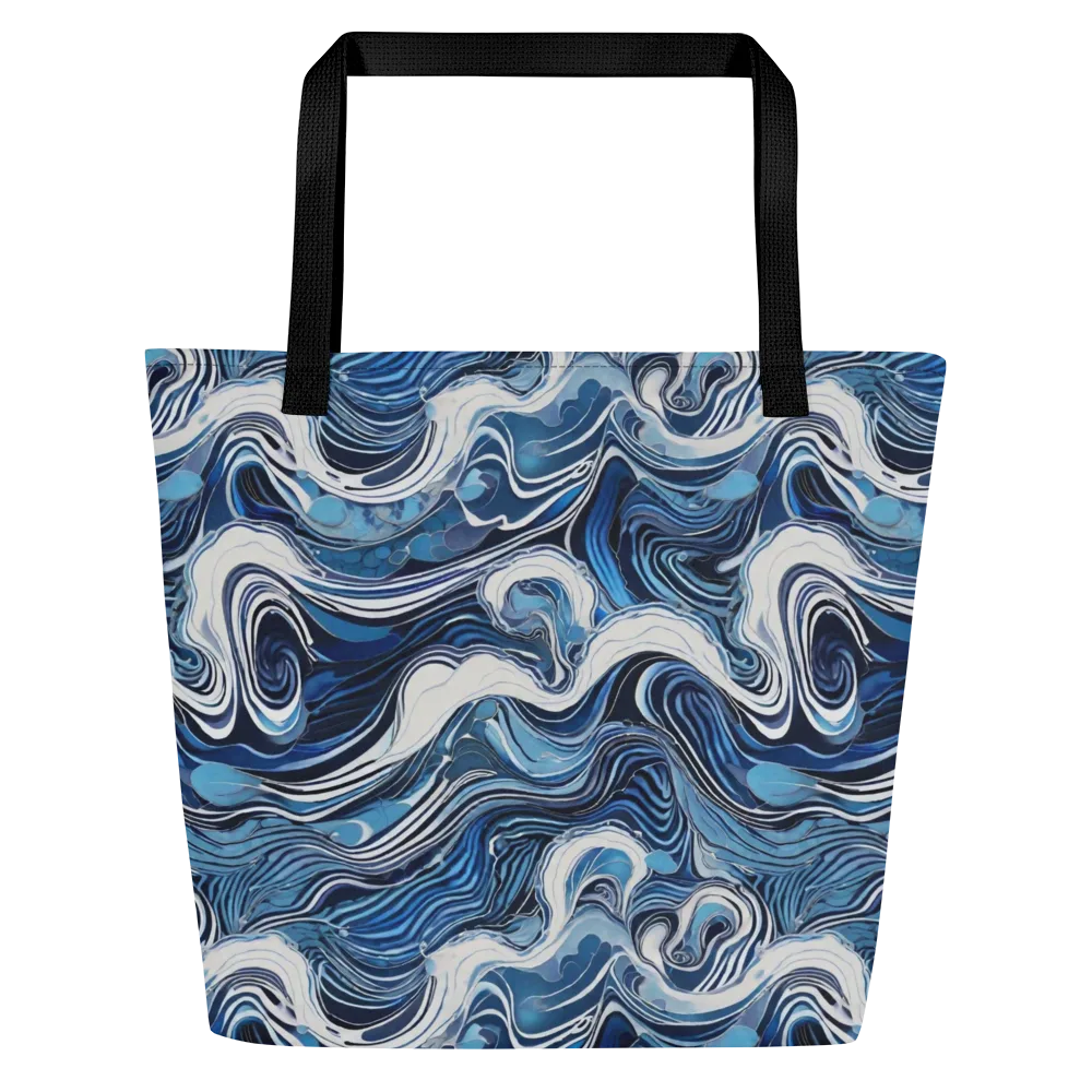 Tidal Marble on Large Tote Bag W/ Pocket — Front