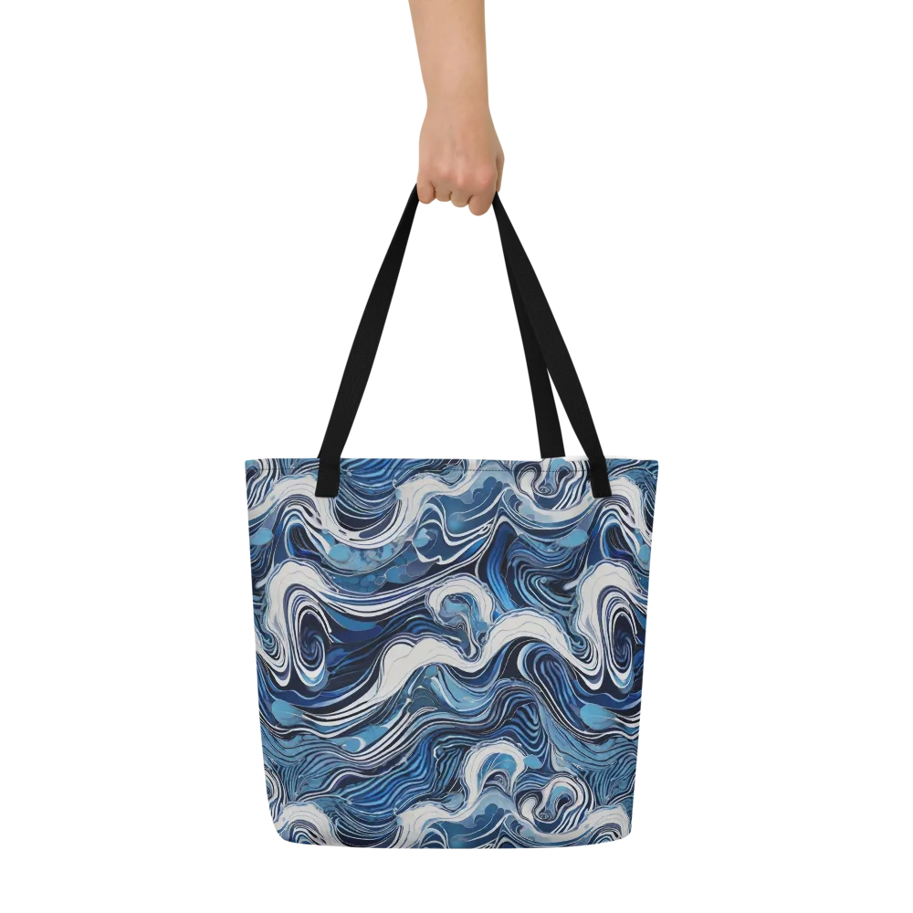 Tidal Marble on Large Tote Bag W/ Pocket — Front