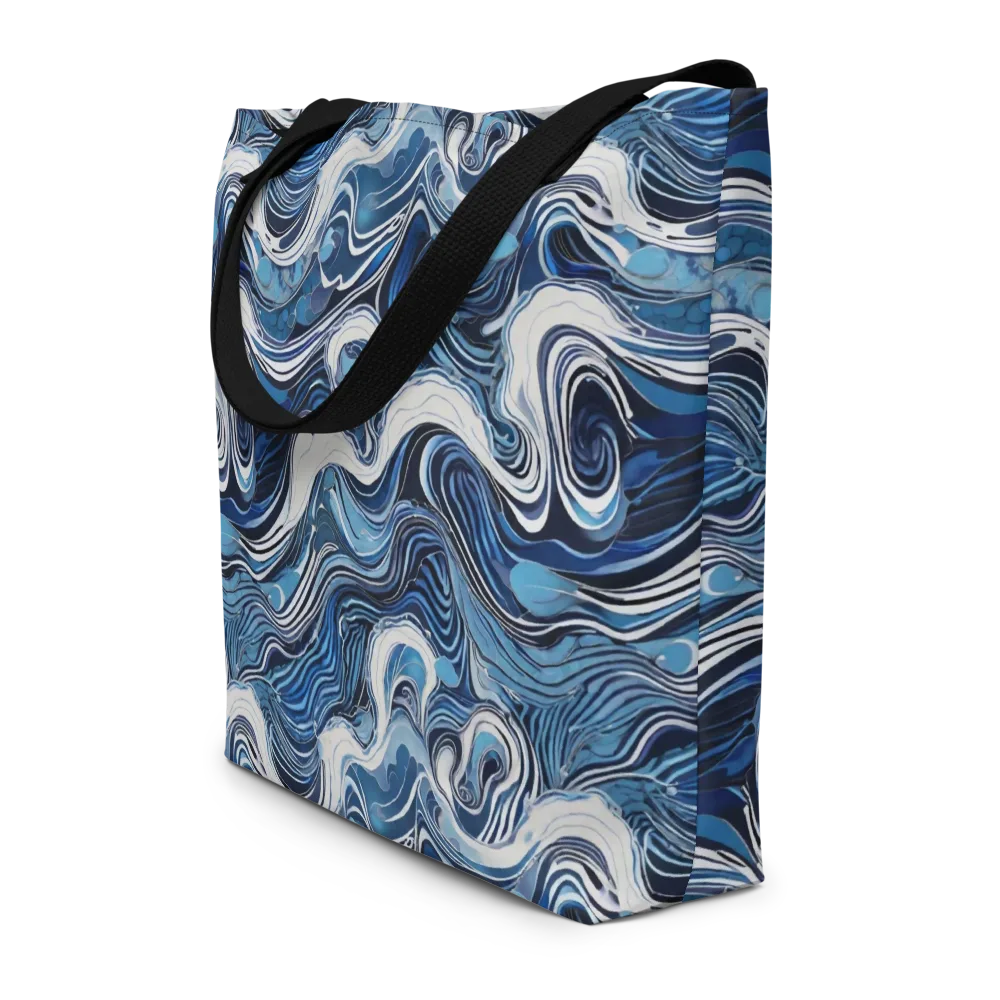 Tidal Marble on Large Tote Bag W/ Pocket — Front