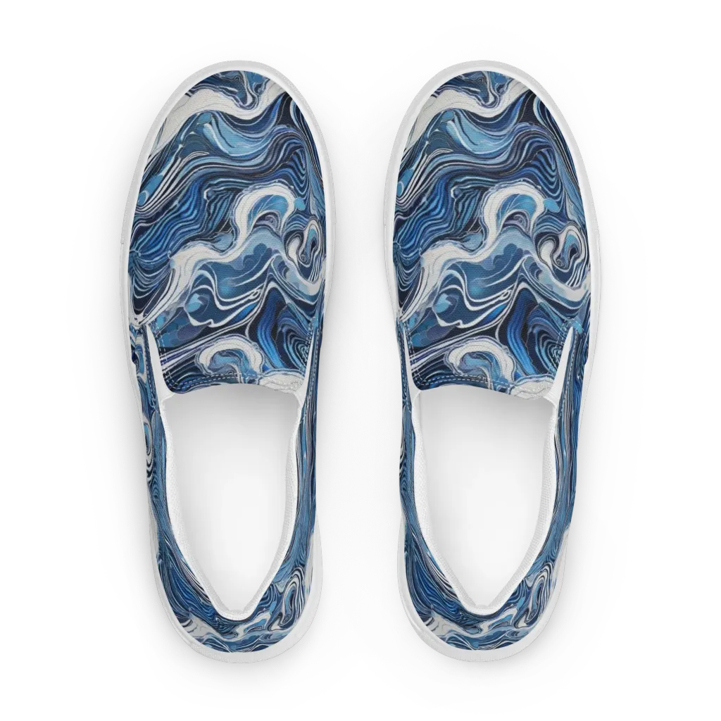 Tidal Marble on Women's Slip-On Canvas Shoes — Front