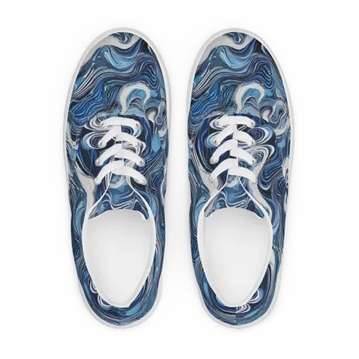 Tidal Marble on a Men's Lace-Up Canvas Shoes