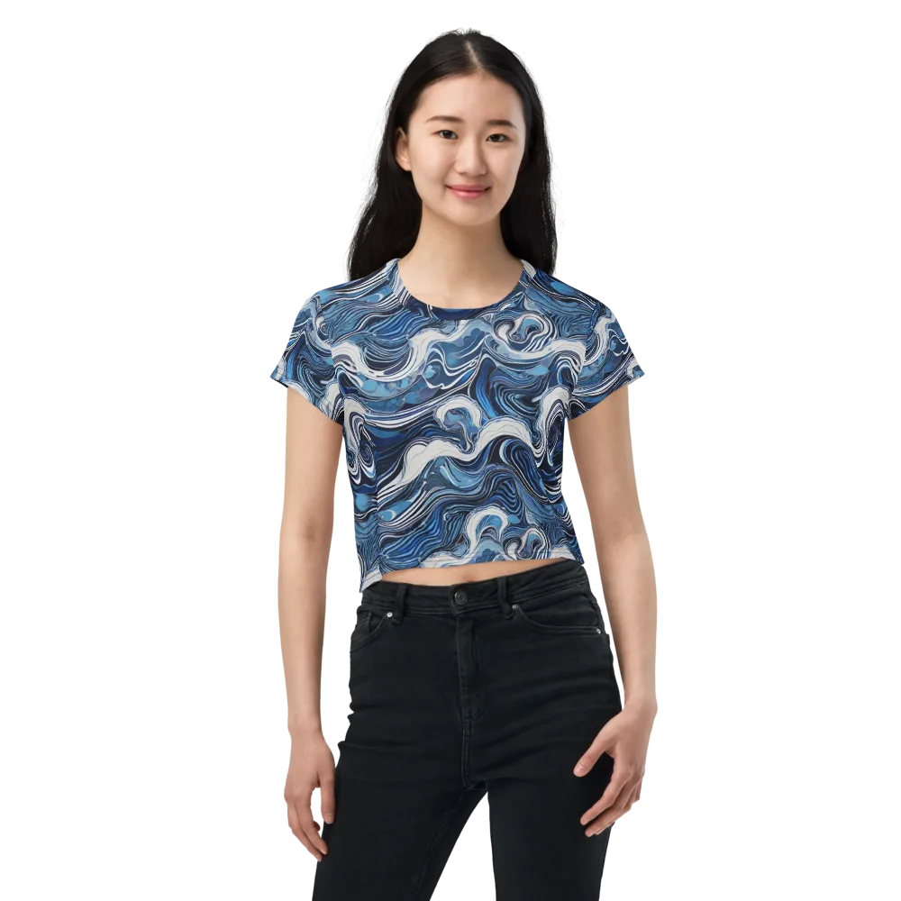 Tidal Marble on Crop Tee — Front