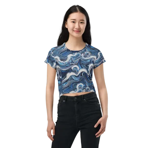 Tidal Marble on a Crop Tee