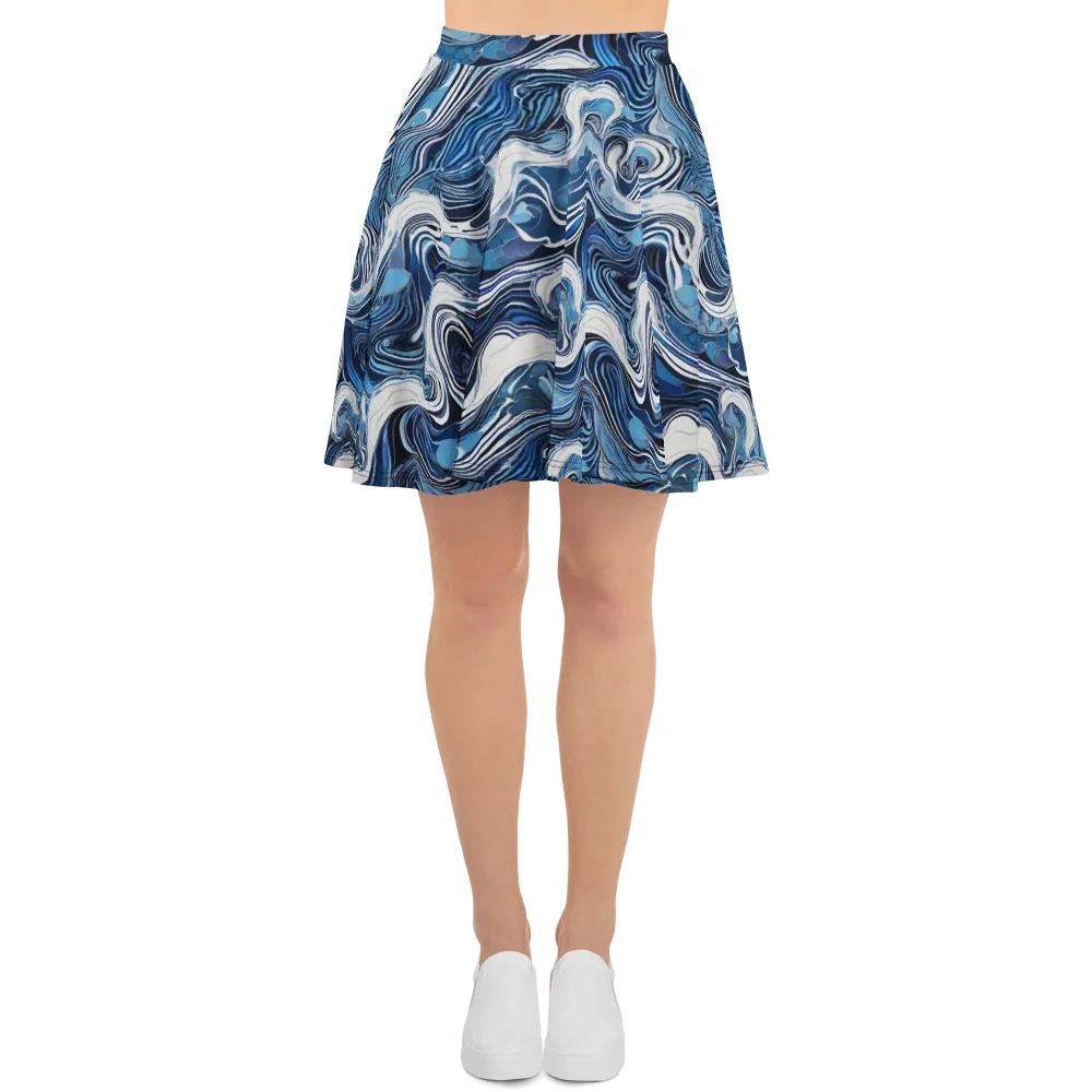 Tidal Marble on Skater Skirt — Front