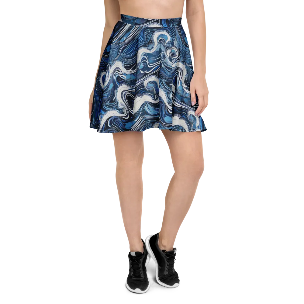Tidal Marble on Skater Skirt — Front