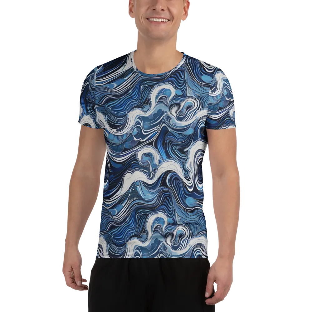 Tidal Marble on Men's Athletic T-Shirt — Front