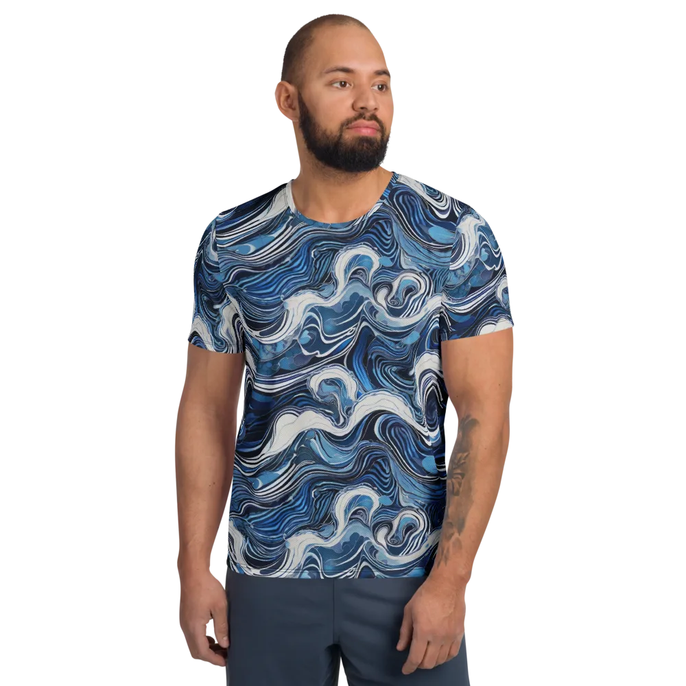 Tidal Marble on Men's Athletic T-Shirt — Front