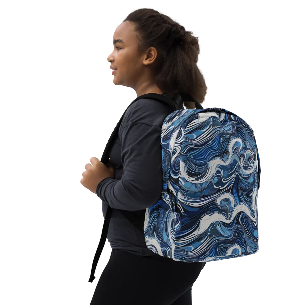 Tidal Marble on Minimalist Backpack — Right Front