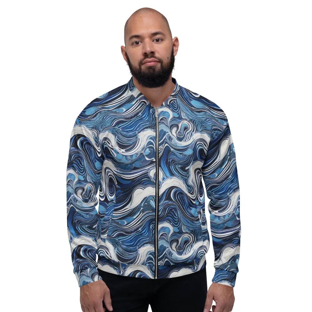 Tidal Marble on Bomber Jacket — Front