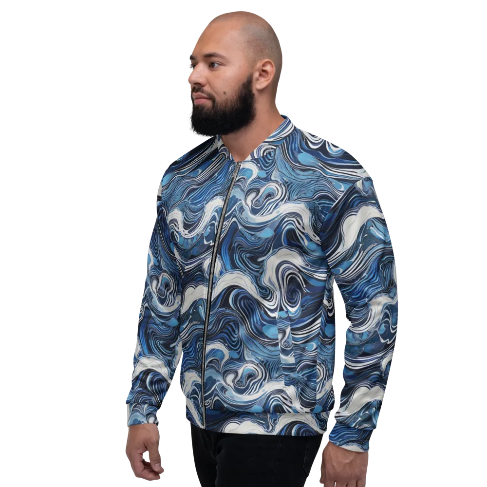 Tidal Marble on Bomber Jacket — Left