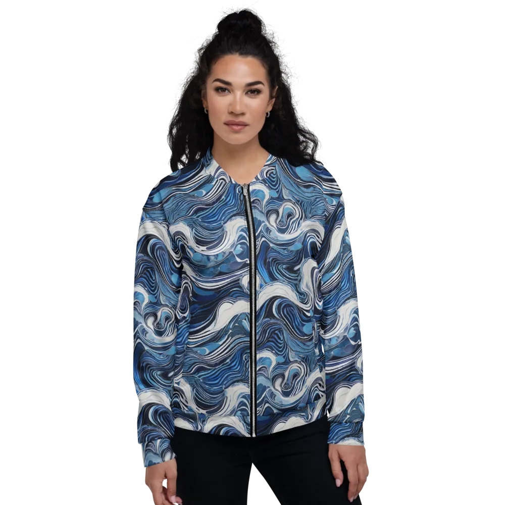 Tidal Marble on Bomber Jacket — Front
