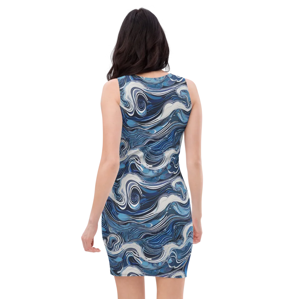 Tidal Marble on Bodycon Dress — Back