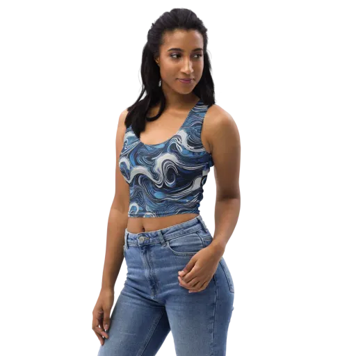Tidal Marble on a Crop Top