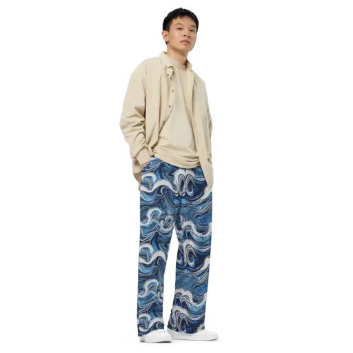 Tidal Marble on a Wide-Leg Pants