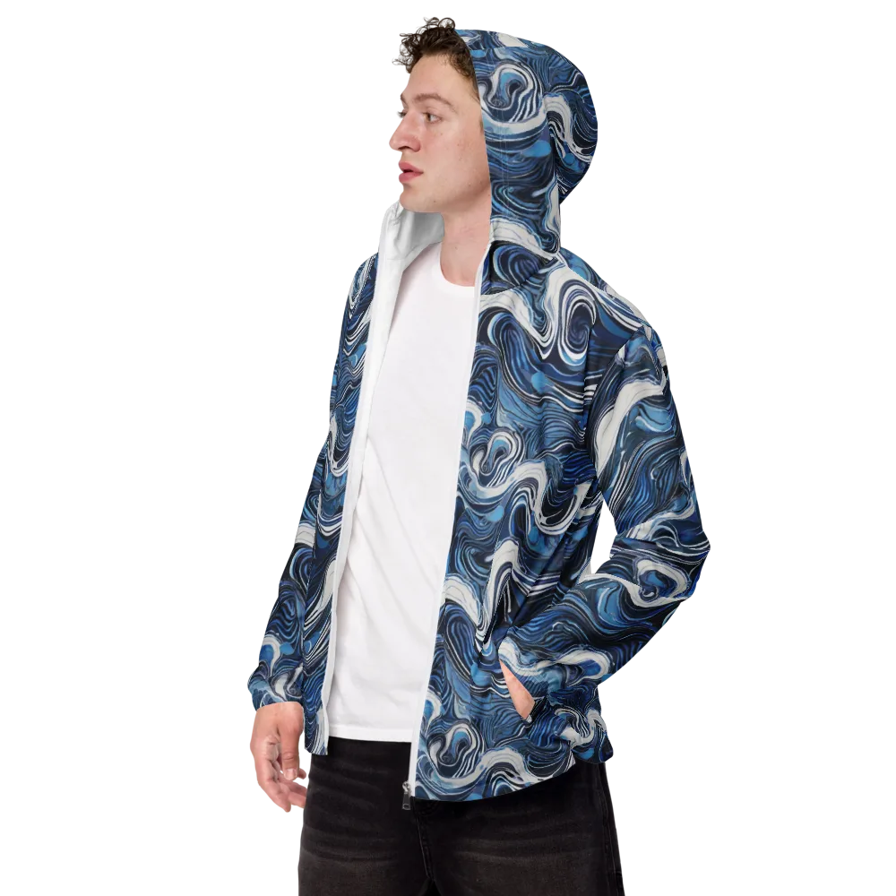 Tidal Marble on Men's Windbreaker — Left Front