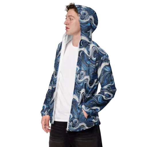 Tidal Marble on a Men's Windbreaker