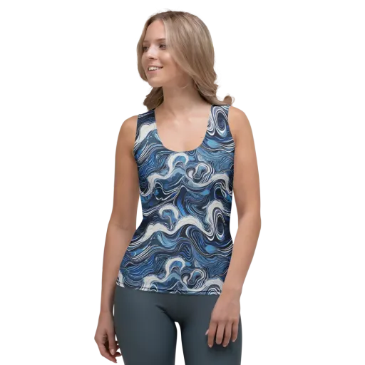 Tidal Marble on a Women's Tank Top
