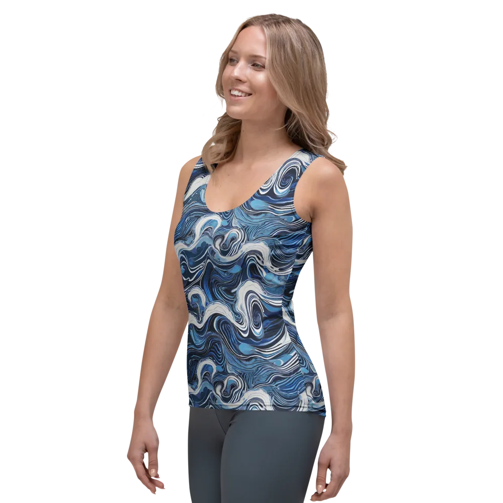 Tidal Marble on Women's Tank Top — Left Front