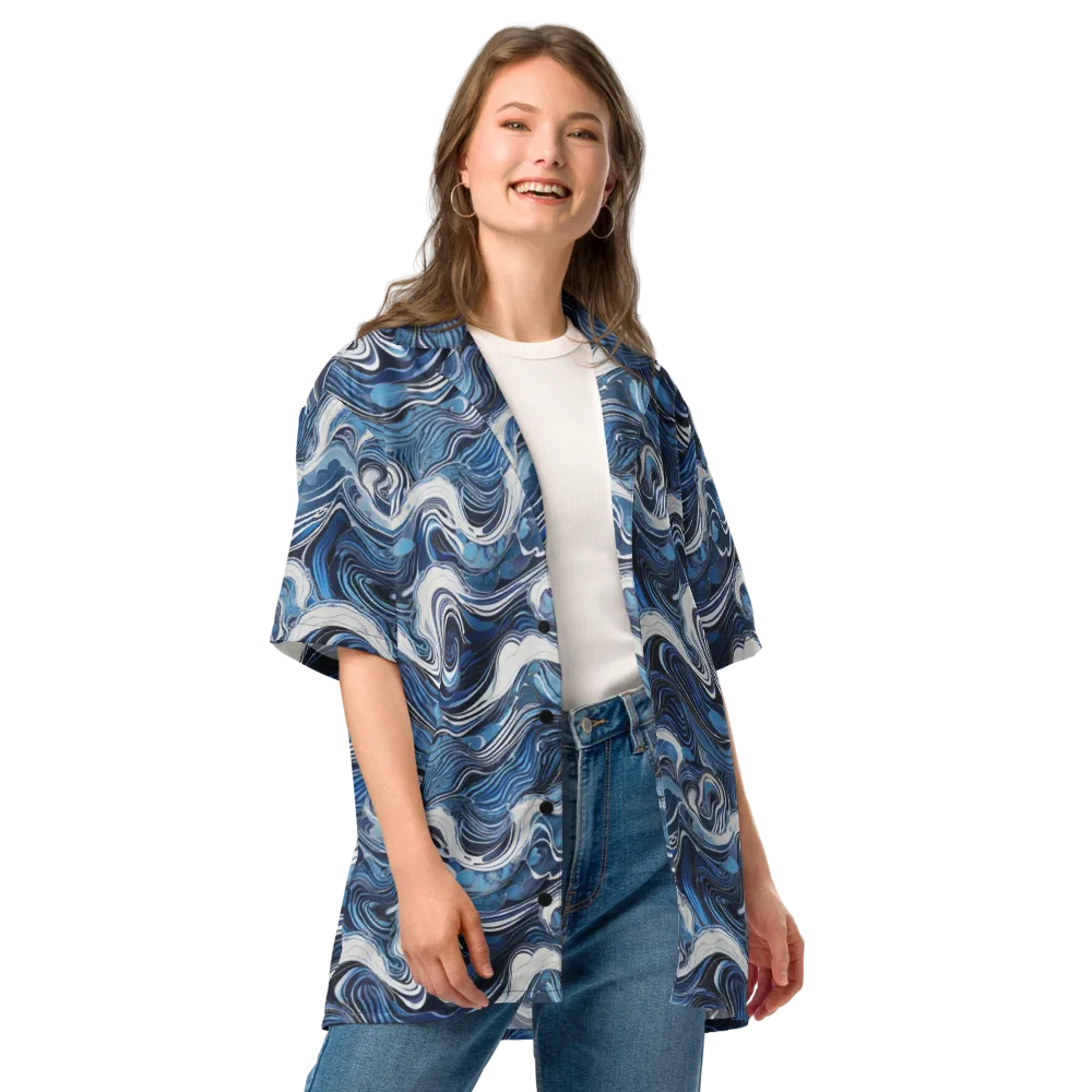 Tidal Marble on Button Shirt — Front