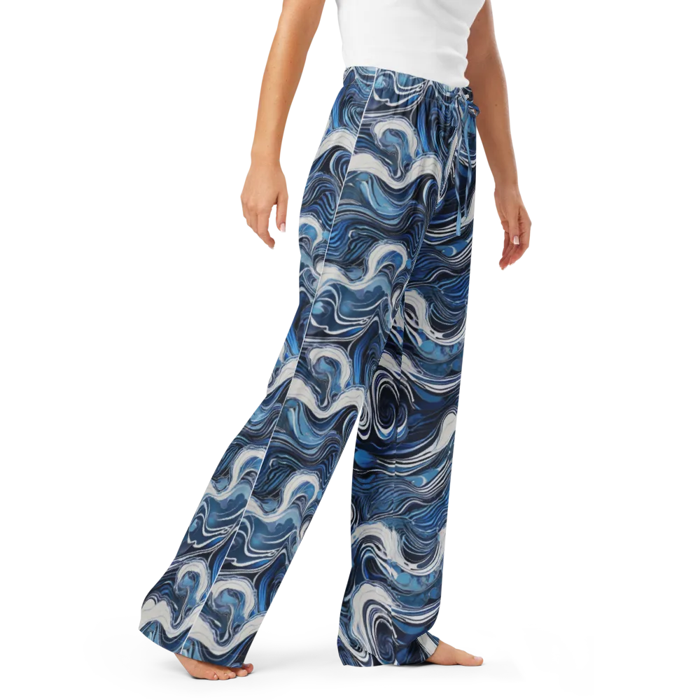 Tidal Marble on Women's Pajama Pants — Right Front