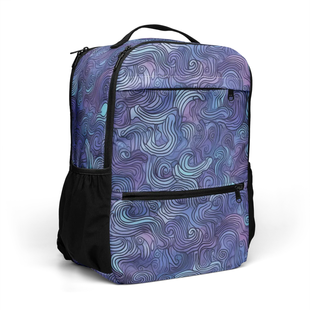 Blue Hour Waves on Utility Backpack — Right Front