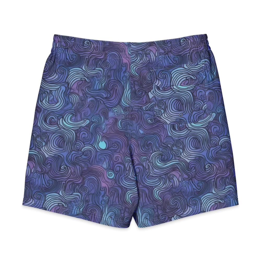 Blue Hour Waves on Men's Board Shorts — Back