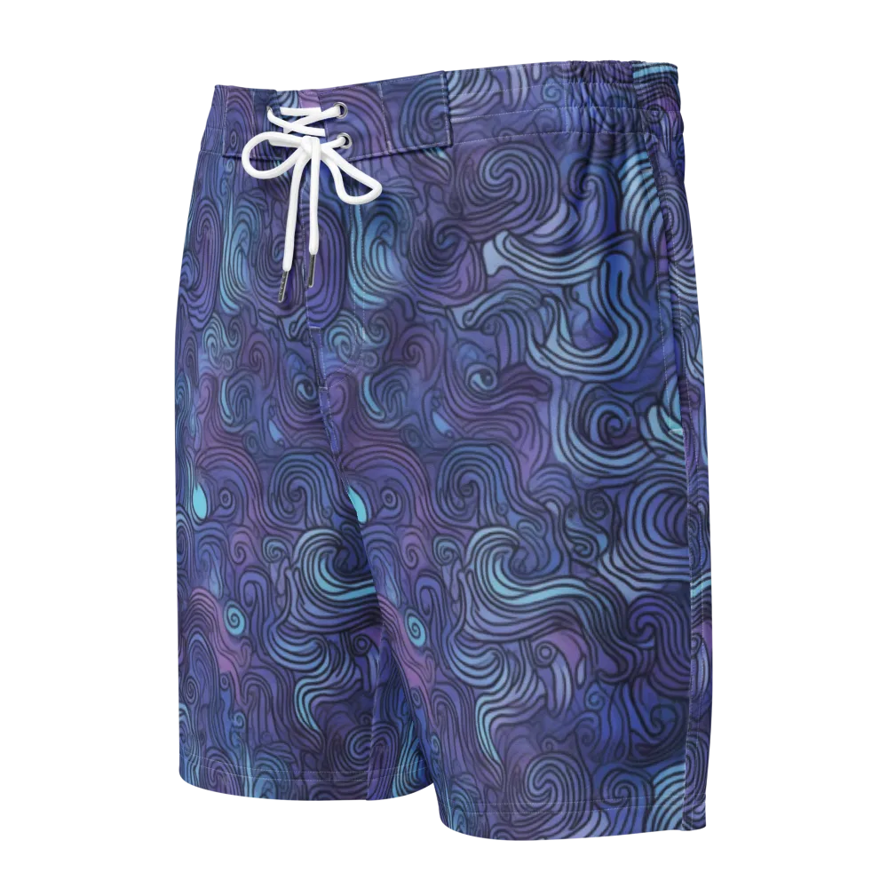 Blue Hour Waves on Men's Board Shorts — Front