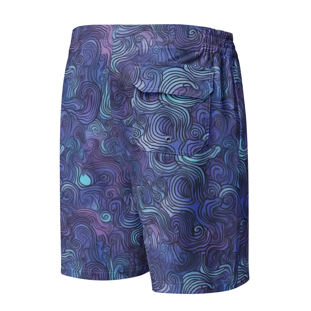 Blue Hour Waves on Men's Board Shorts — Back