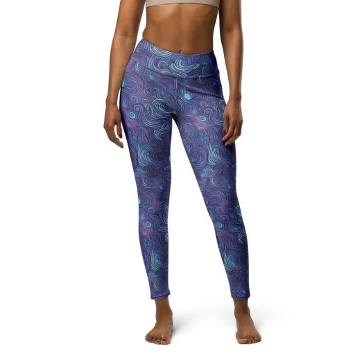 Blue Hour Waves on a Yoga Leggings