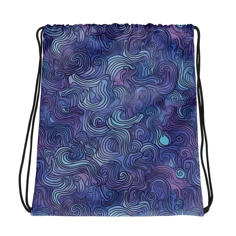 Blue Hour Waves on Drawstring Bag — Photo