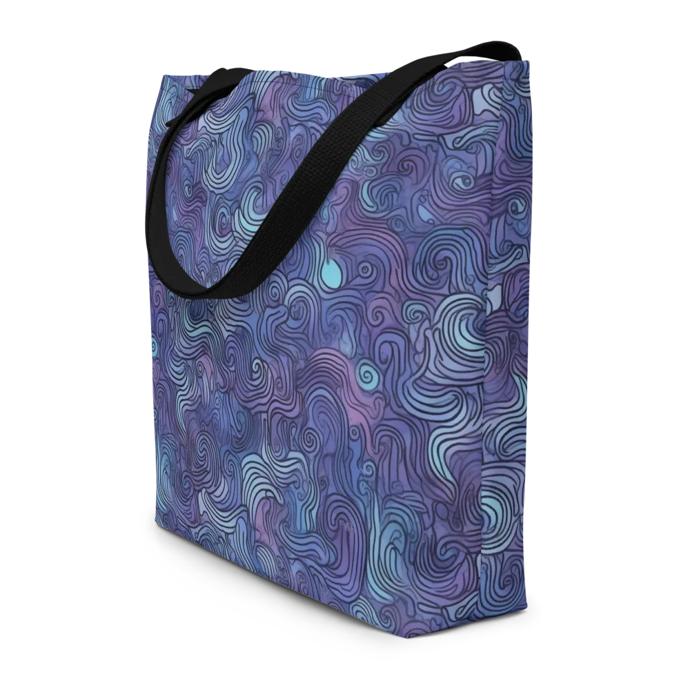 Blue Hour Waves on Large Tote Bag W/ Pocket — Front